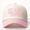 Embroidered "Just A " Color-Block Baseball Cap, Breathable Adjustable Unisex Golf Hat For Women And Men, Summer Fashion Curved