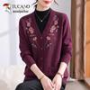 Women's Autumn V-Neck Long Sleeve Knit Sweater