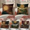 HOT Sun Print Pillow Case Anti-dustmite Invisible Zipper Sofa Bed