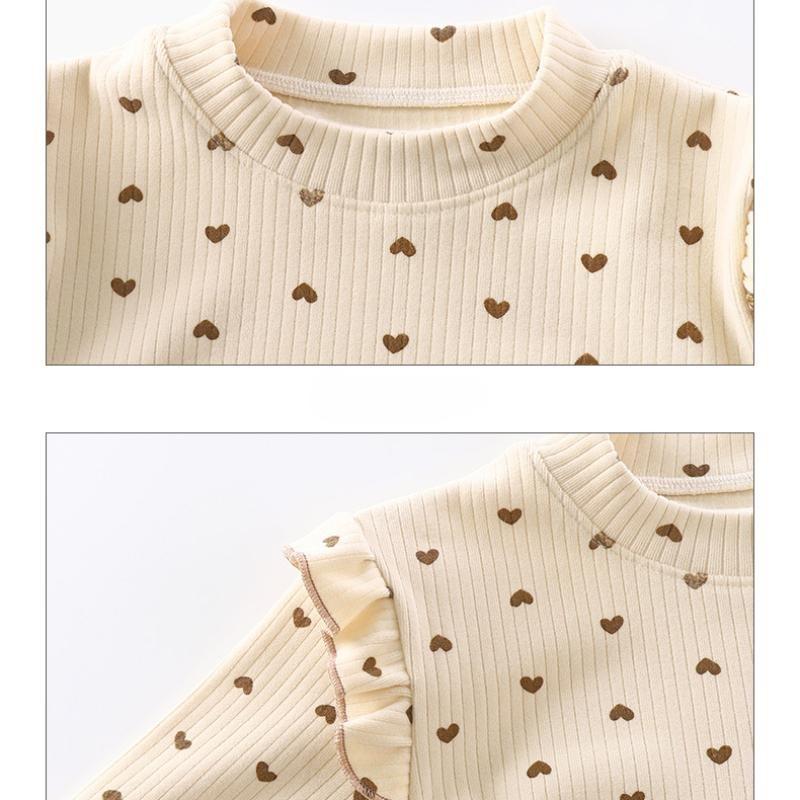 Girls 1-14 Years Autumn and Winter Full Printed Long Sleeves Bottoming Shirt
