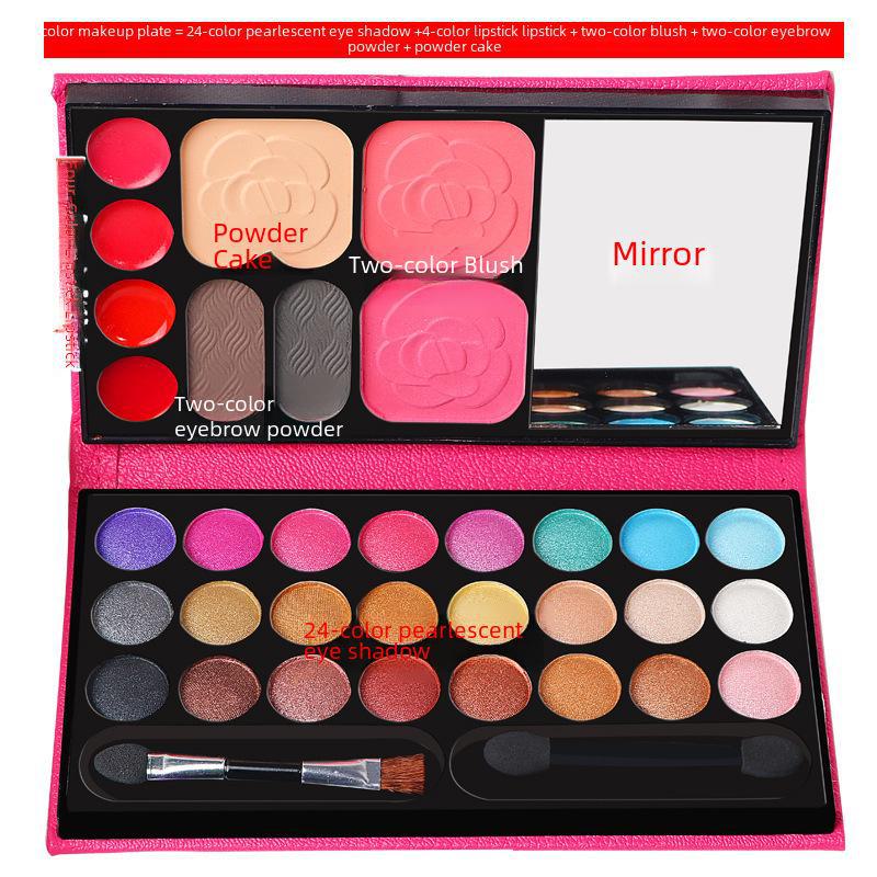 "Kit de Machiaj pentru Începători": Paletă Fard de Ochi, Blush & Pudră pentru Studenți și Spectacol de Scenă de Ziua Copilului"