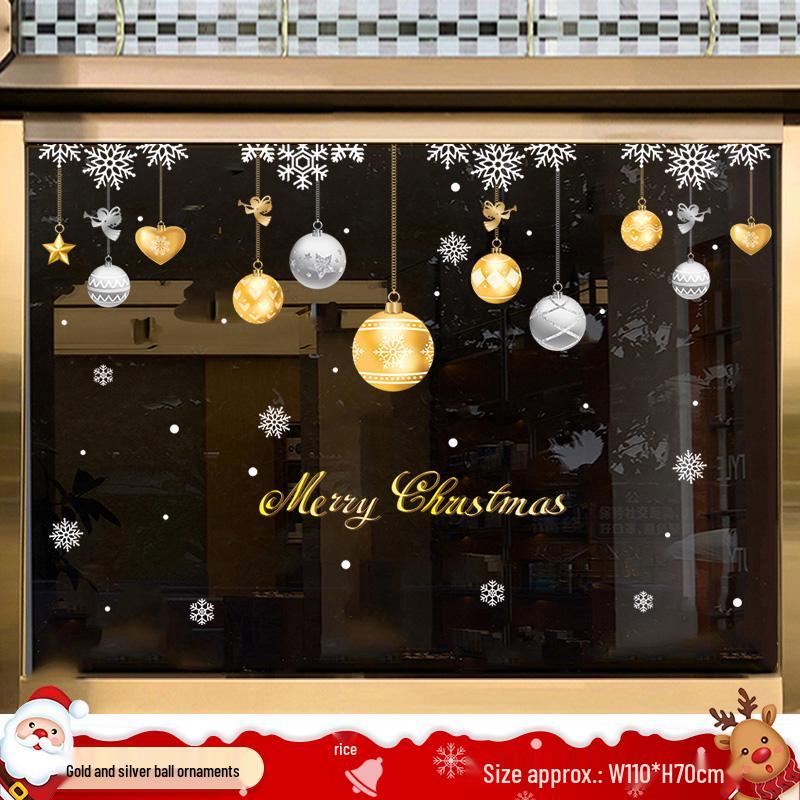 Christmas Tree Ornaments & Window Clings Set: Festive Static Stickers for Glass, Doors, and Holiday Decor
