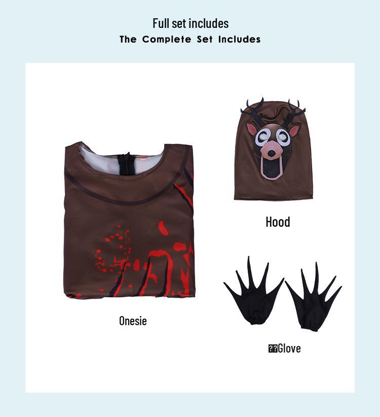 50,000 Halloween Forest Cosplay Costume: Horror Game Owl Deer Design for Kids & Adults.