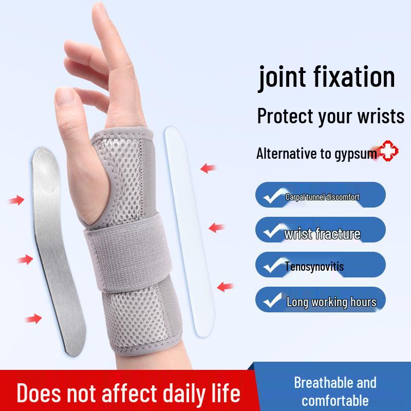 Breathable Steel Plate Wrist Brace for Sprains, Tendonitis, Fractures, and Pain Relief