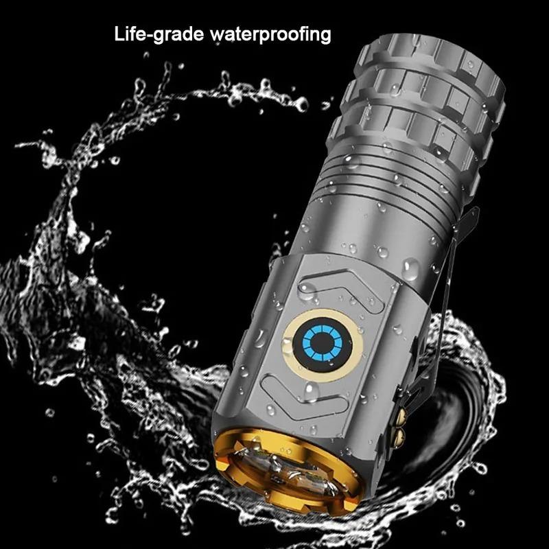 LED Strong Light Flashlight Rechargeable Multi Functional For Long Range Portable Outdoor Home Mini Flashlight Cap Clip Light