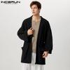 INCERUN Men Batwing Sleeve Open Front Thin Kimono Cardigan Tops