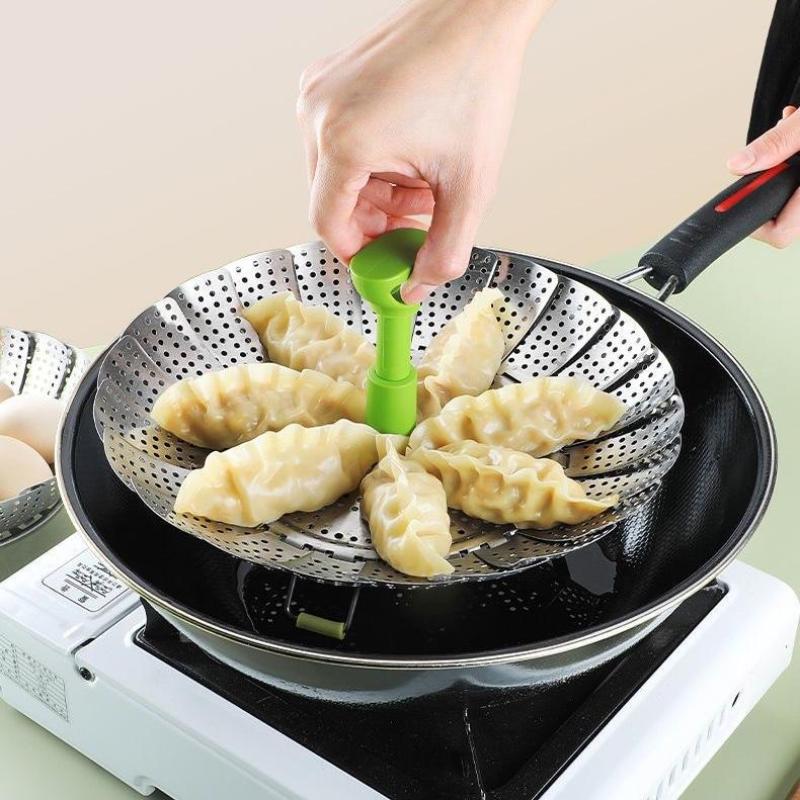 9/11Inch Stainless Steel Lotus Steaming Tray Folding Food Steamer Vegetable Fruit Food Basket Mesh Steamer Rack Cooking Cookware