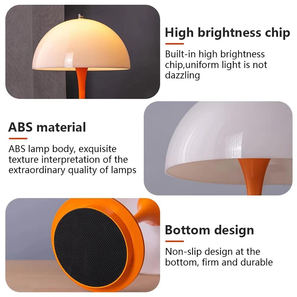 High-end Mushroom Table Lamp Rechargeable Bedroom Decorative Light Simple Desk Lamp  LED Decoration