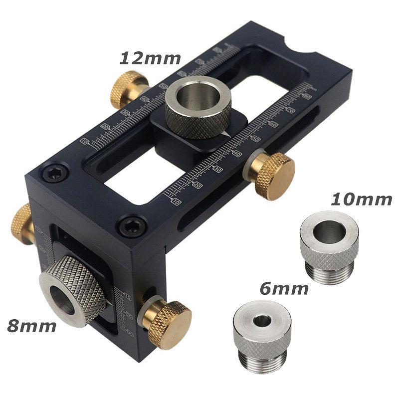 2-in-1 Furniture Hole Puncher: Baby Bed Positioning and Woodworking Tool with Phillips, Slotted, Flat Head Screw Punch.