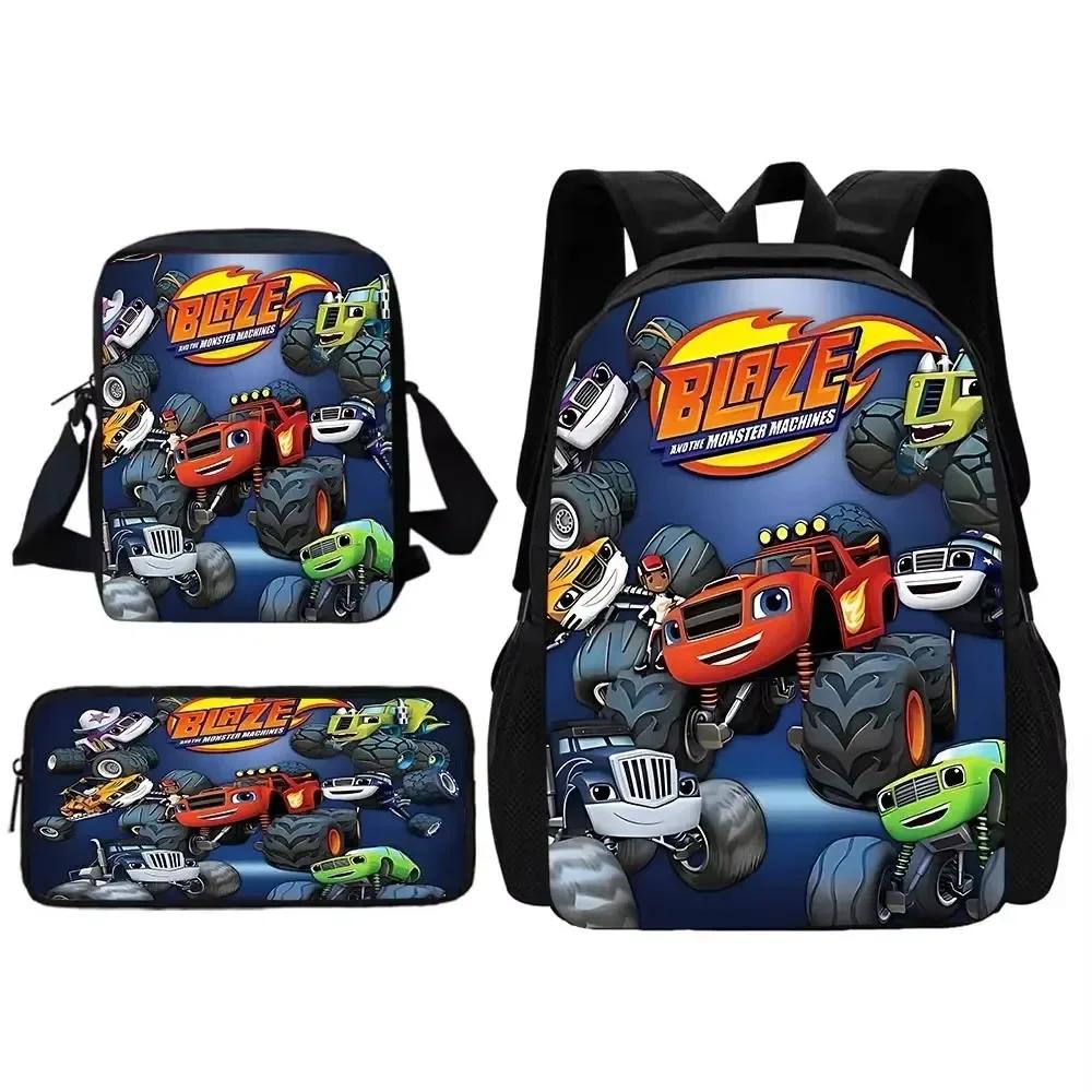 Blaze and the Monster Machines School Backpack With Shoulder Bag Pencil Bags School Bags for Best Gift