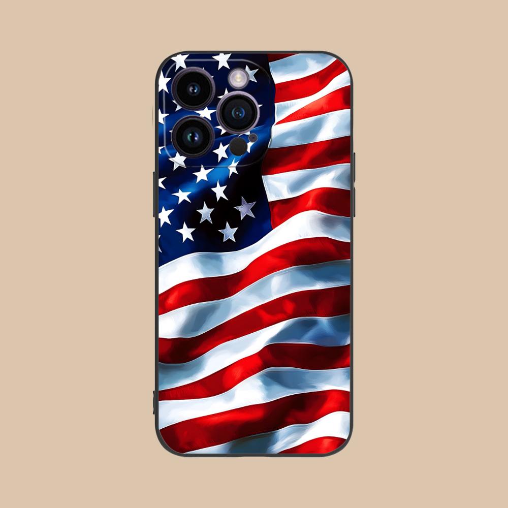 USA America Flag Mobile Cell Phone Case for iPhone 17 16 15 14 13 12 11 X XR XS 8 7 Air Pro Max Plus Mini Colorful Cover Cover