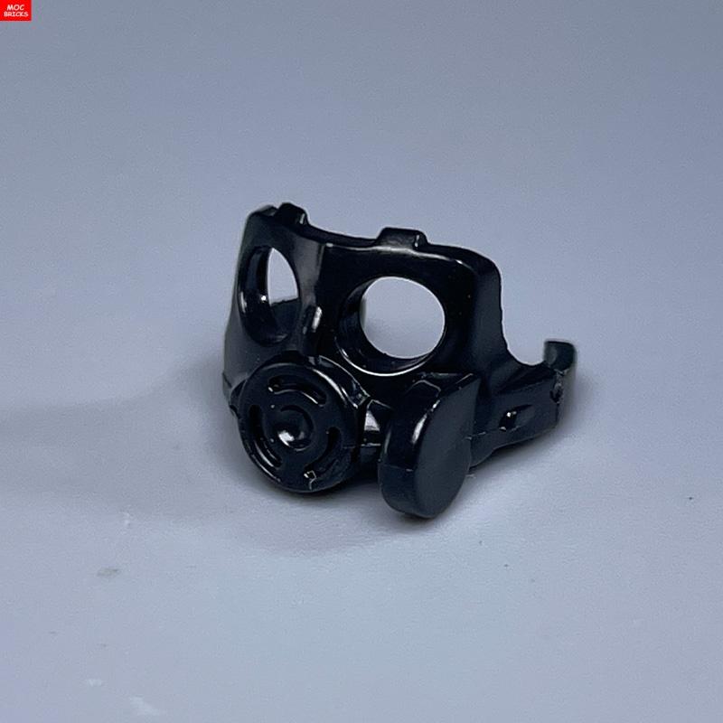 20pcs Black gas mask experiment 4cm Figure wear Headset Headgear Learning Construction Bricks Assembled Playthings Plastic Material Dolls Playthings