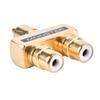 Kobbergullbelagt Rca Audio Video Splitter 1 Hann til 2 Hunn Converter Adapter