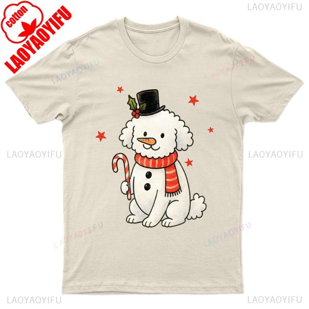 Christmas Dog Holiday Poodle TShirt Gift Seasonal Funny Pet Paw A Cute Xmas Dog Print Men Tshirt Christmas Gift Dog Lover Tops