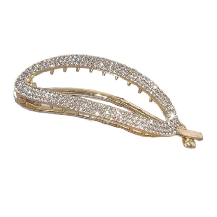 Elegant Slip Resistant Hairpins Rhinestones Finish Barrettes Women Girls Casual Formal Occasion Styling Necessities