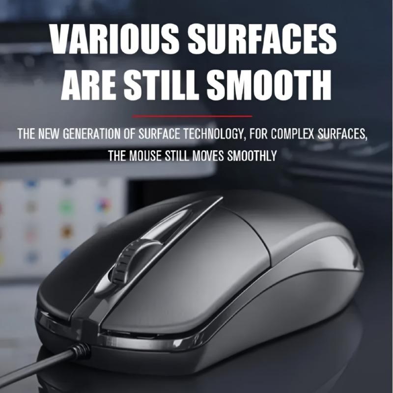 USB Optical Wired Mouse Laptop Home Office Mouse Anti Slip Roller 3D 1200DPI Game Mouse Computer Additions for PC Notebook Desktop General Mouse