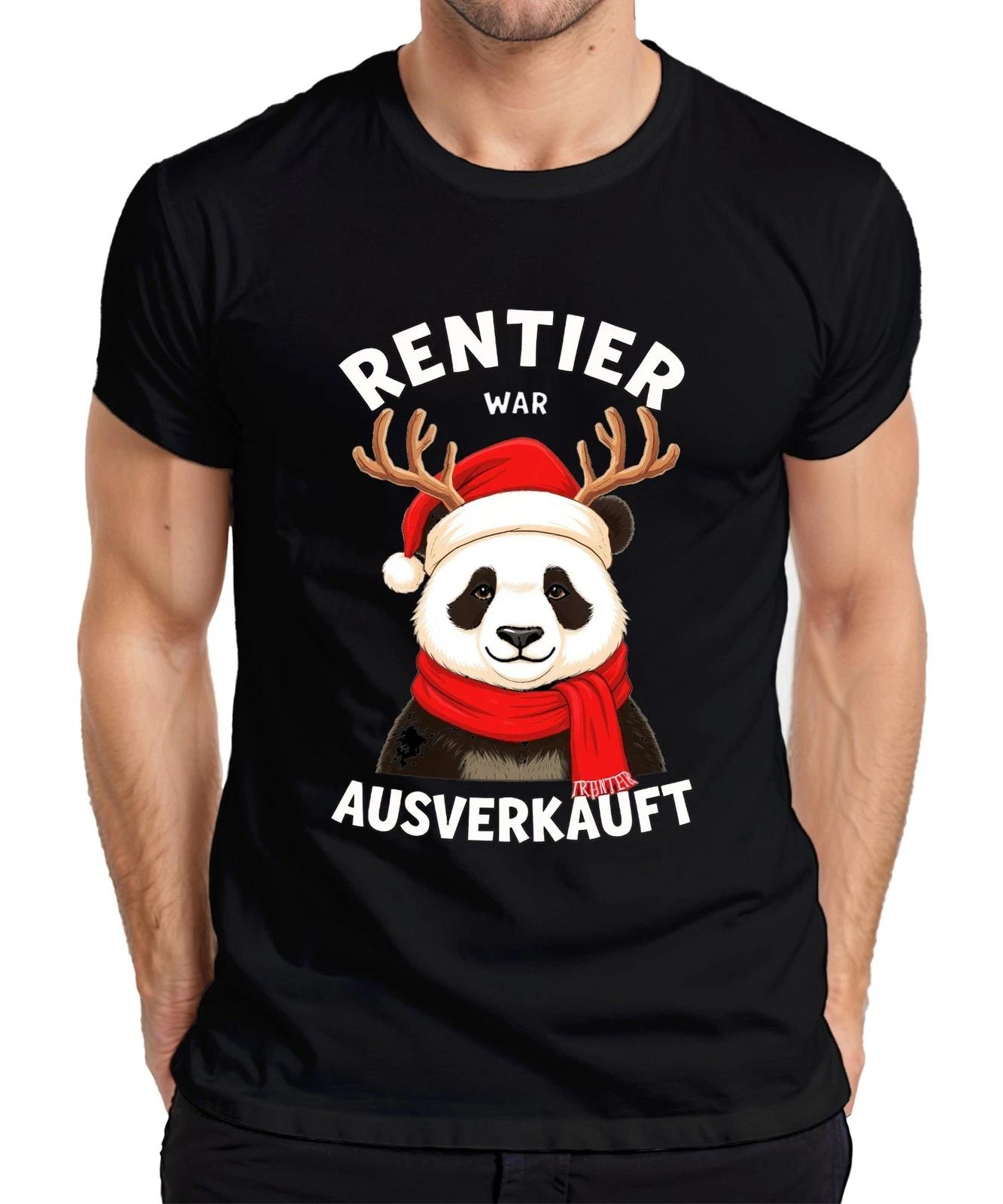 Rentier war Ausverkauft Panda Weihnachten lustig Geschenk Winter Herren T-Shirt M