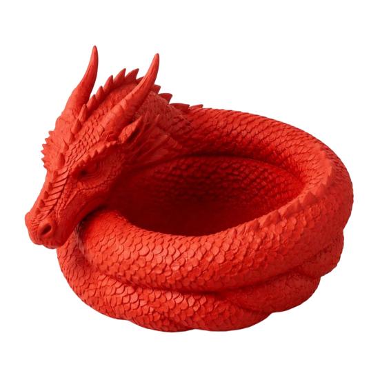 3D Printed Fantasy Dragon Catchall Gothic Dragon Catchall Bowl Desktop Key Storage Tray красный