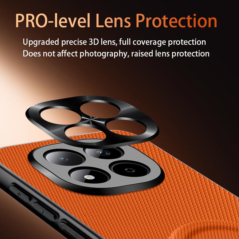 Case For Xiaomi Redmi Note 15 Pro 5G For MagSafe Magnetic Matte Fine Grained Leather Shell Metal Lens Frame Cover Bumper