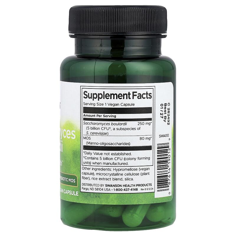 Saccharomyces Boulardii with Prebiotic MOS, 30 Vegan Capsules
