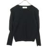 Unused Lily Brown Long Sleeve Power Shoulder Knit F Black LWNT214188 Women Used