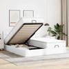 Exclusive House - Ottoman Bed Frame with White Mattress 180x200 Cm Faux Leather