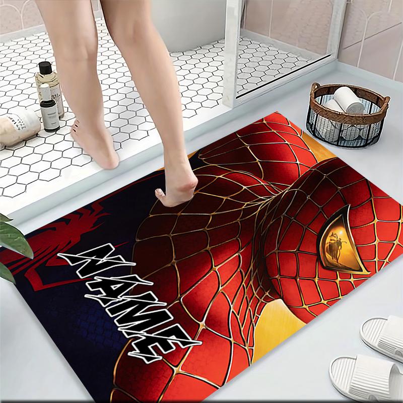 Custom Name Spider-Man Comic Artwork Carpet Rug Customizable Soft Washable Anti-Slip Home Living Room Sofa Mats Personalized Rug. 09097