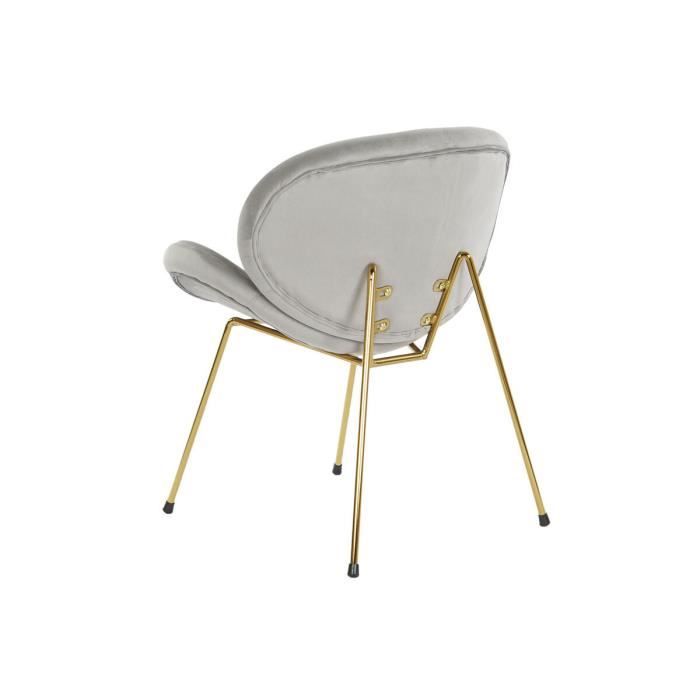 Chaise 62 x 58 x 73 cm doré métal gris clair