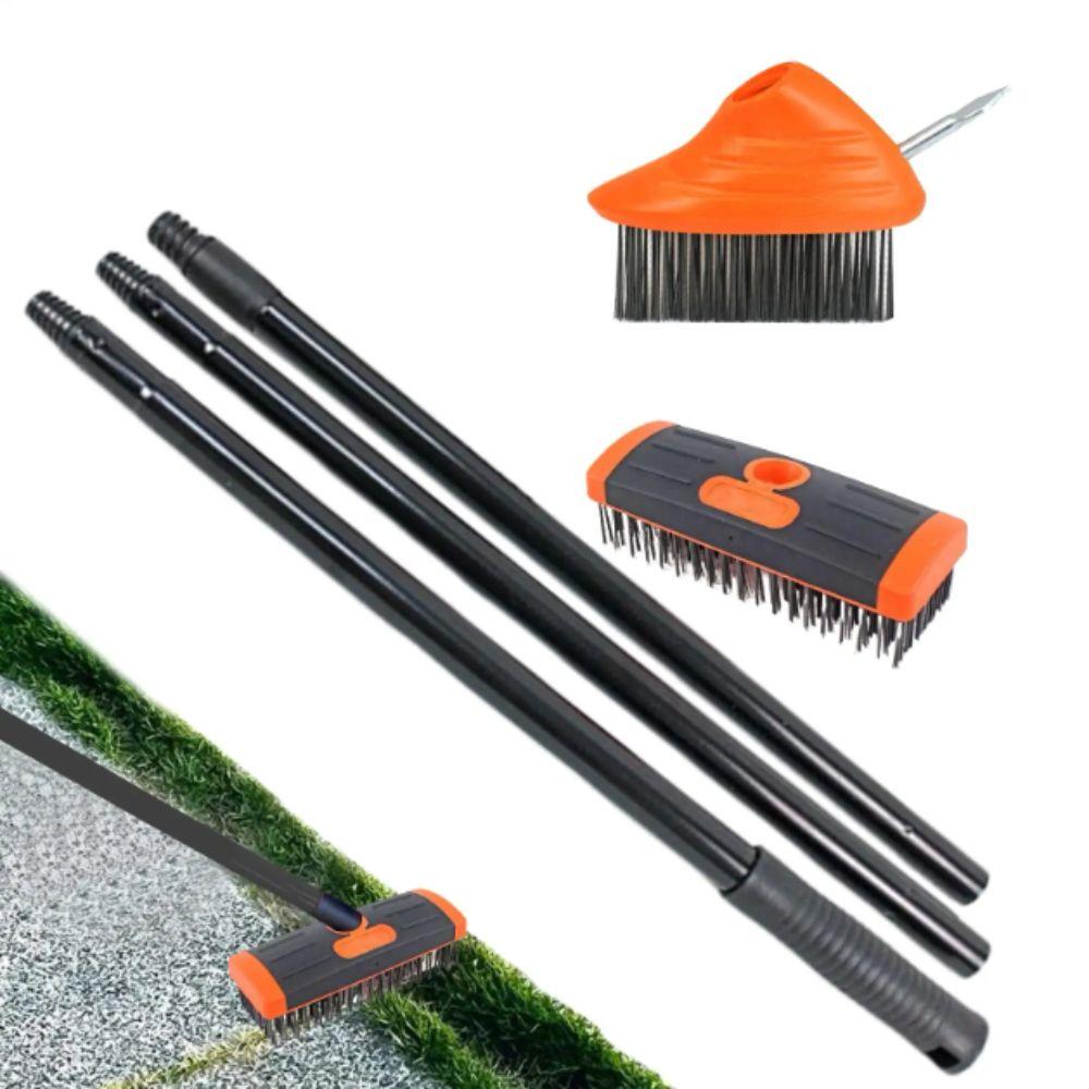 Adjustable Handle Weed Remover Tool 3 In 1 2 Brush Head Weeding Brush Manual Crevice Replaceable Brush Heads Wire Brush