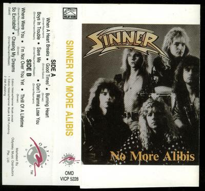 CD SINNER - No More Alibis  VICP5228 Solar Music, Od 1993 Japan Rock Used