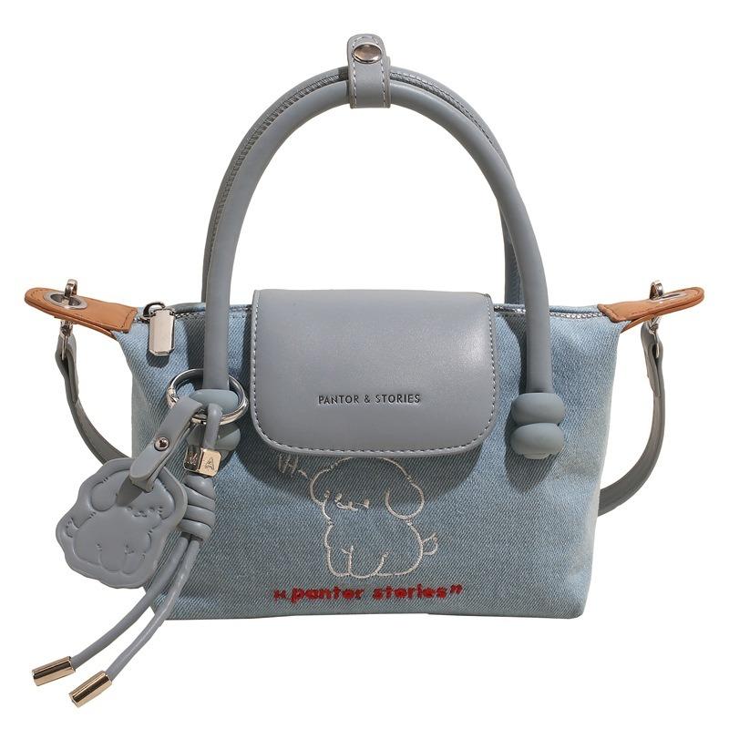 Denim Handbag Women's New Fashion Embroidered Dumpling Bag High-end Single Shoulder Messenger Women's Bag