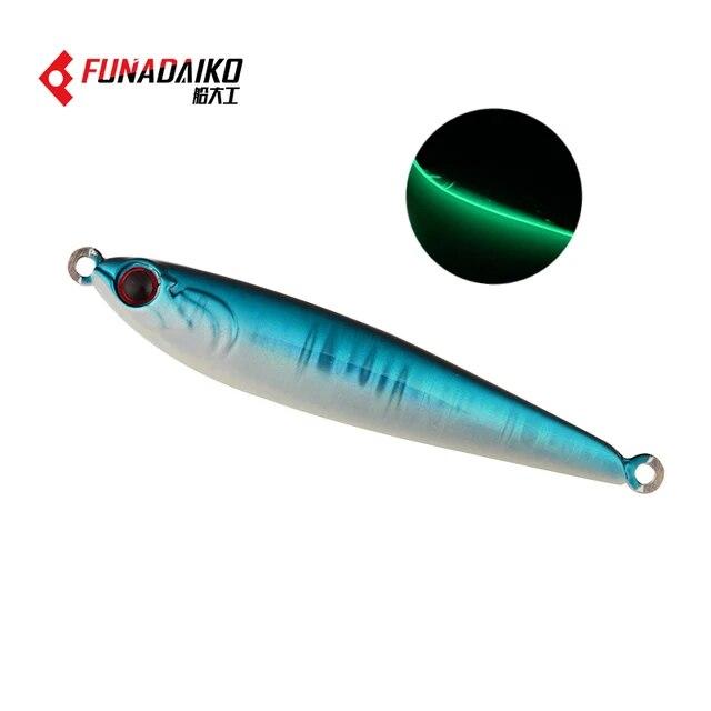 FUNADAIKO 2023 Tungsten New Slow Metal Jigging Lures 30g 40g 60g 80g 100g 120g  Luminous Fishing Bait  Jig Saltwater Lure