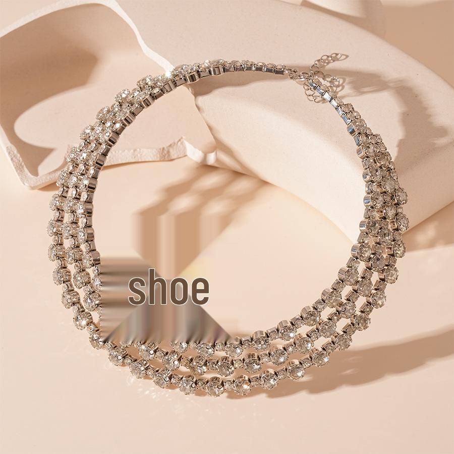 Geometric Diamond Drop Necklace: Exquisite European & American Style, Luxury Niche Statement Piece for a High-End Look