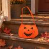 Xiaobudian Halloween Pumpkin Candy Bag for Kids, Small Trick or Treat Bucket, Soft Face Basket with Handle Party Decoration