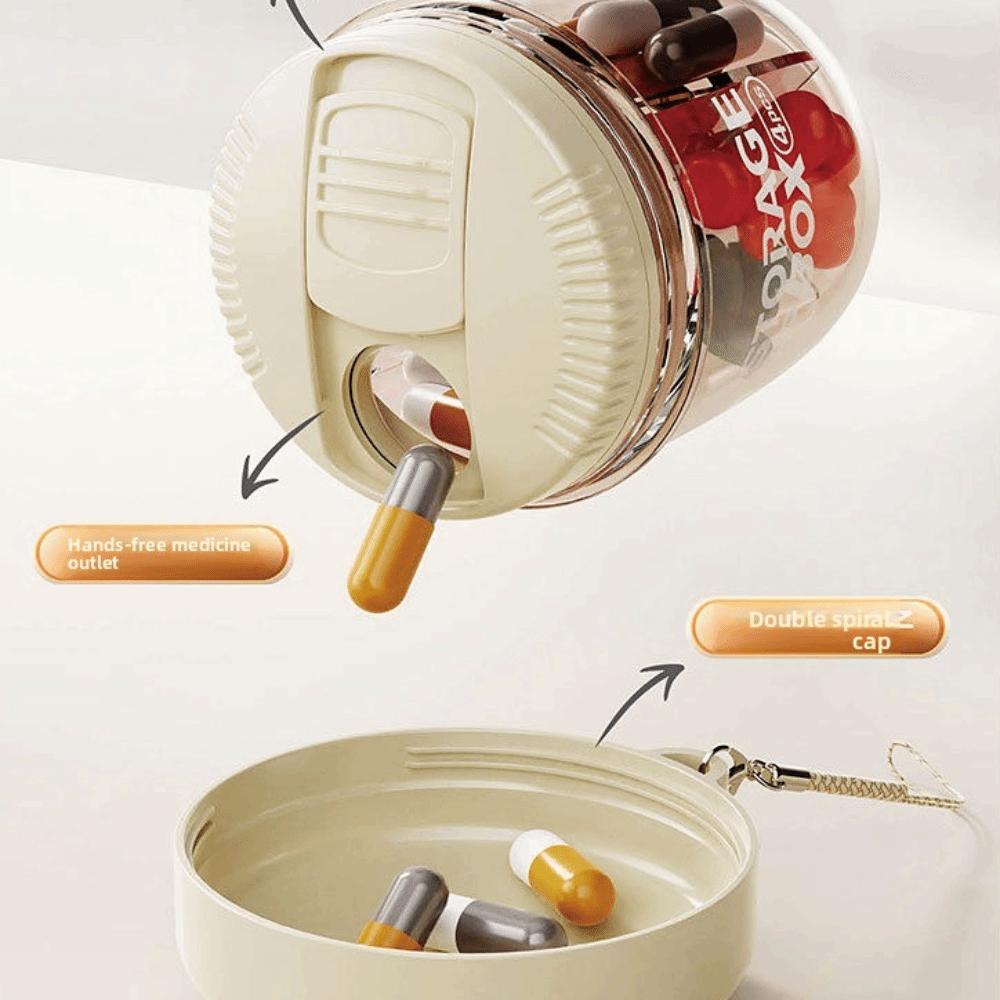 Plastic Medicine Container 4 Grids Pill Organizer Box New Sealed Pill Dispenser  for Vitamin