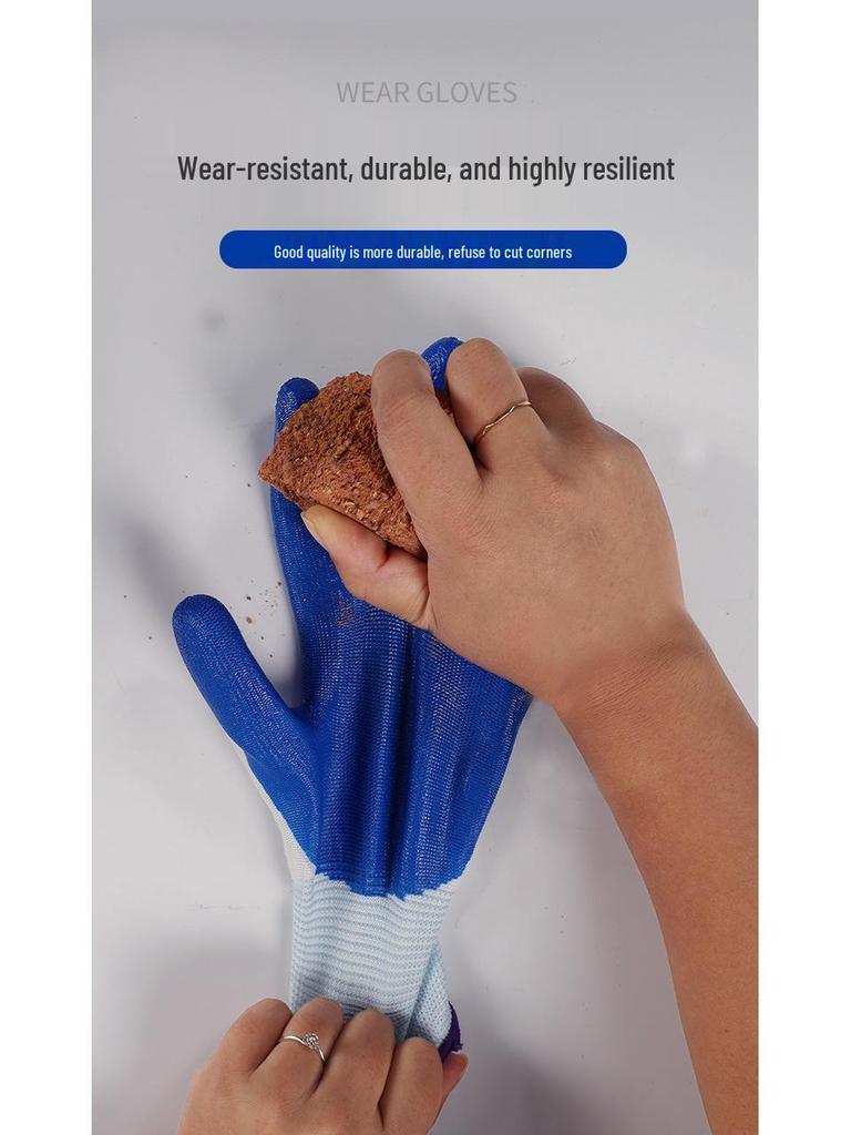 Waterproof Non-Slip Nitrile Latex Work Gloves for Construction & Auto Repair
