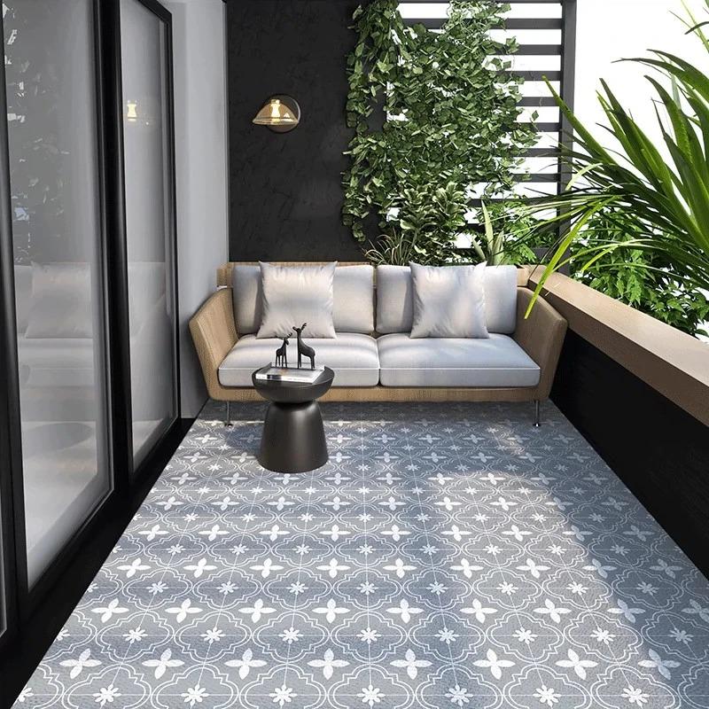 Vintage Plaid Kitchen Rug Geometric Carpets for Living Room Bedroom Decoration Waterproof Home Balcony Bathroom Floor Mat Decor