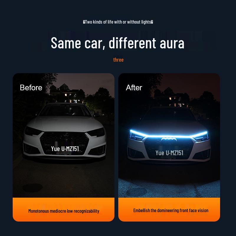 Dynamic Scanning Daytime Running Light for Car Hood & Grille Decoration