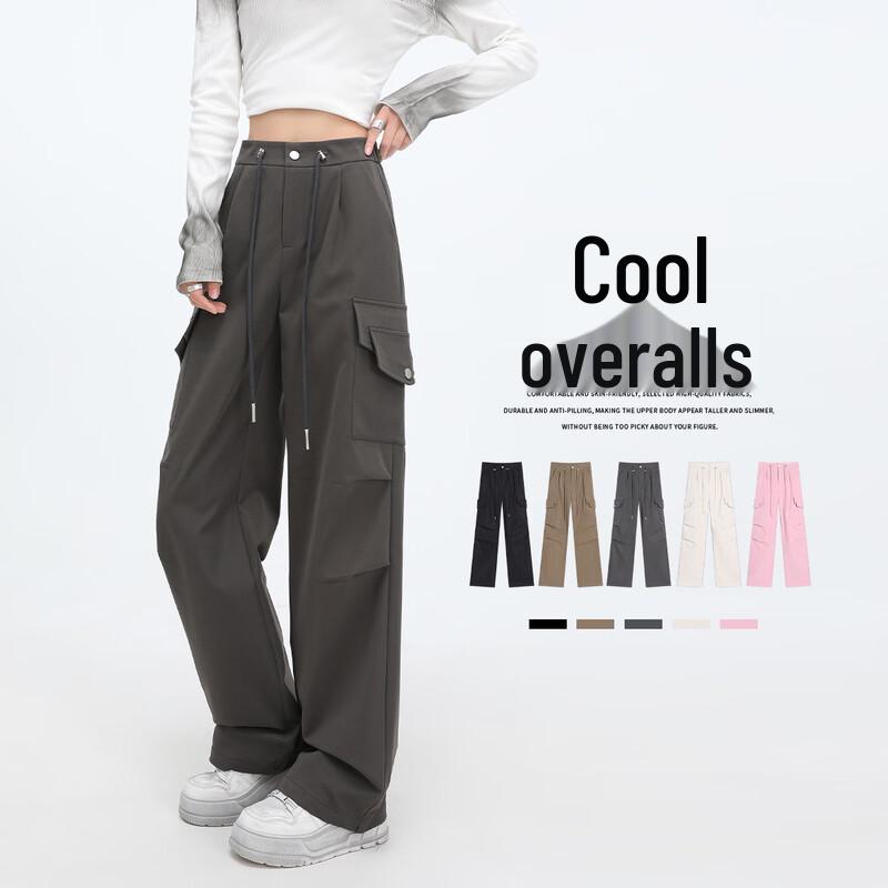 

Женские свободные брюки карго с высокой талией и кулиской M