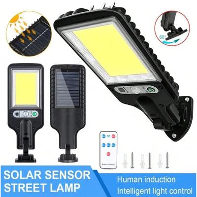 117 COB Sensor Street Lamp 3 Light Modes Outdoor Waterproof Security Solar Lamps for Garden Patio Path Remote Control Light