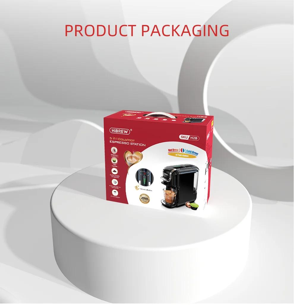 New HiBREW Multiple Capsule Coffee Machine, Hot/Cold Dolce Gusto Milk Nespresso Capsule ESE Pod Ground Coffee Cafeteria 20Bar 5 in 1