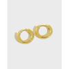 Fashion 925 Silver Plain Simple Round Hoop Earrings Jewelry 18K Gold Plated Sterling Silver  Hoop Earrings for Women