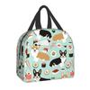 Japanese Anime Food Sushi Cat Lunch Bag Women Children Insulated Lunch Box for Work School Custom Portable Bento Tote Bags