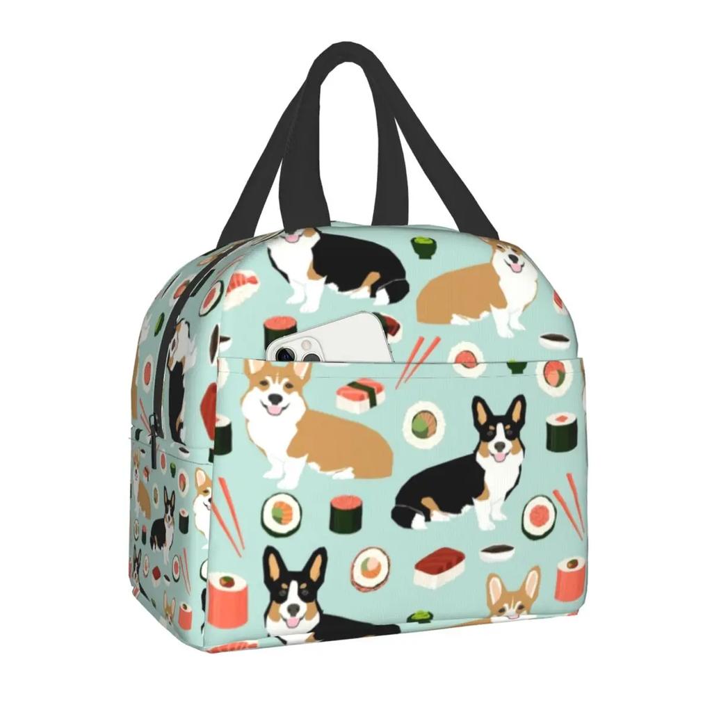 Japanese Anime Food Sushi Cat Lunch Bag Women Children Insulated Lunch Box for Work School Custom Portable Bento Tote Bags