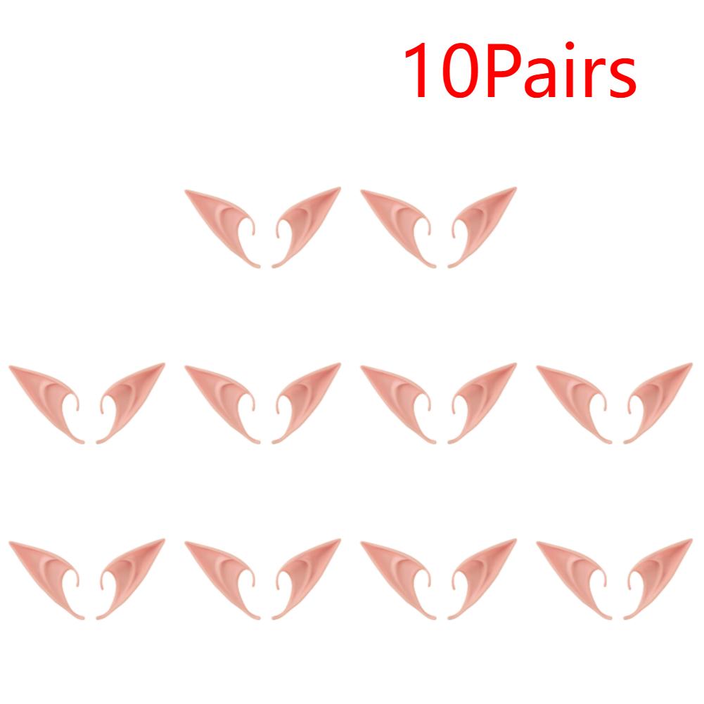 20-1Pairs Halloween Elf Ears Latex Ears for Angel Halloween Cosplay Decoration Masquerade Costume Fairy Photo Props for Girls