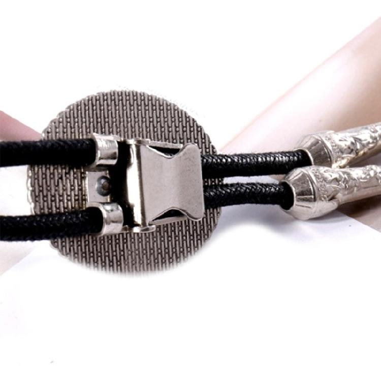 Braided Shoestring Stone Bolo Tie Carved Charm Cowboy Necktie Necklace