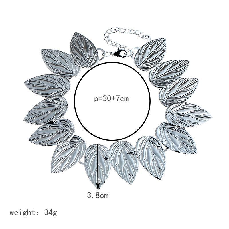 Leaf Necklace Metal With Fringe Design For Teen Fashion And Party Accessories