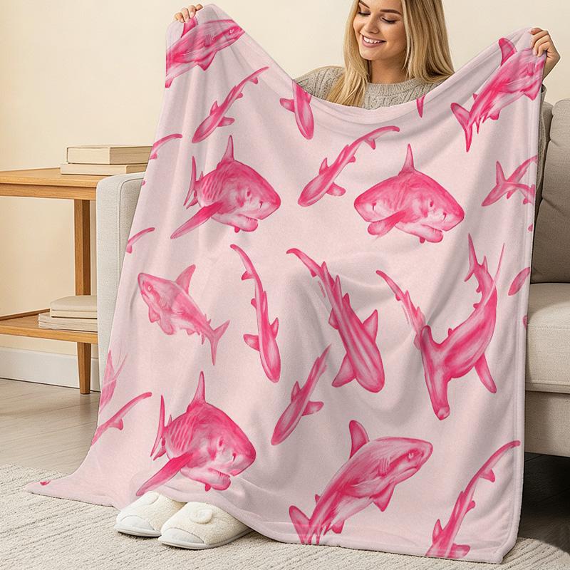 Lightweight Flannel Throw Blanket, Soft Warm Cozy Pink Fresh Design for Home, Christmas & Halloween