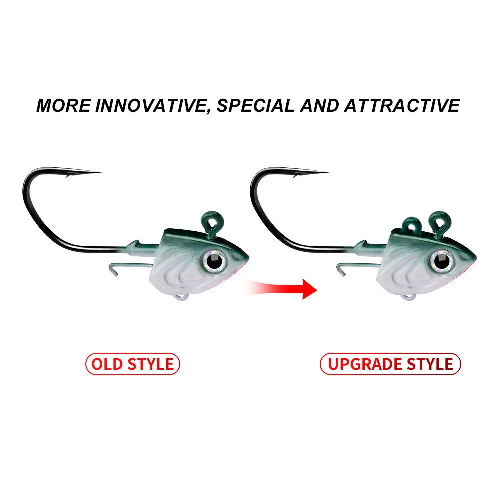Anti-Snag Soft Fish Lead Head Lure Hooks with 30g, 35g, 45g Weights