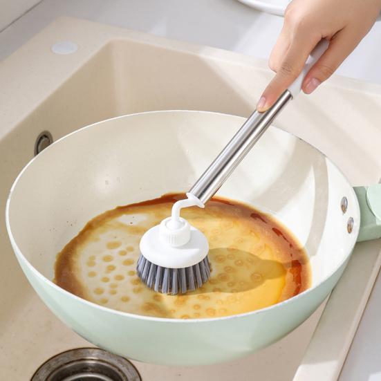 Pot Brush Hanging Hole Design Deep Cleaning Kitchen Brush Universal Rotating Head Multi-Use Pan Cleaning Brush